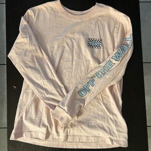 Vans Light Pink Tee with Blue Logo